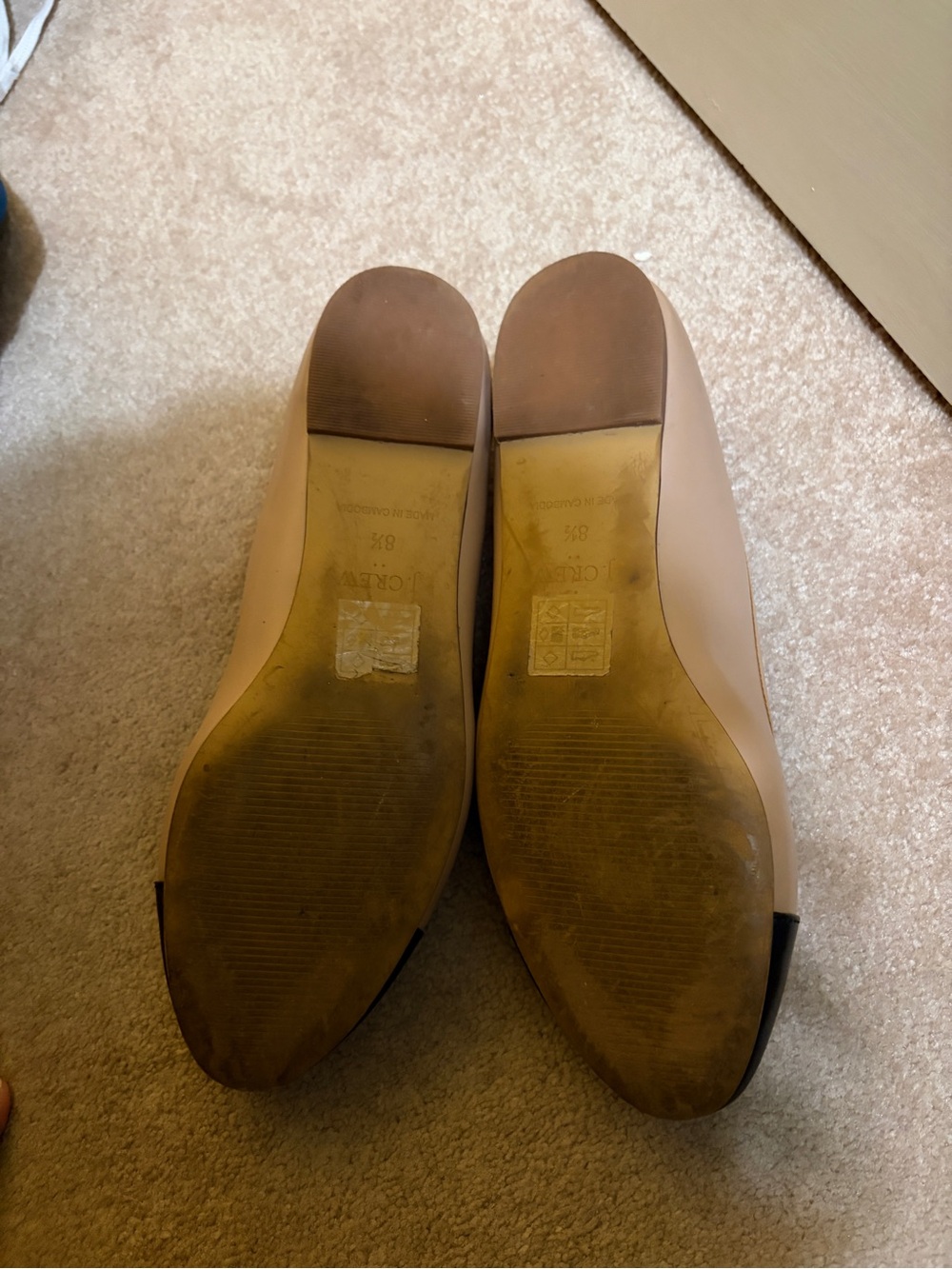 J. Crew Beige and Black Cap-Toe Ballet Flats - Picture 3 of 3